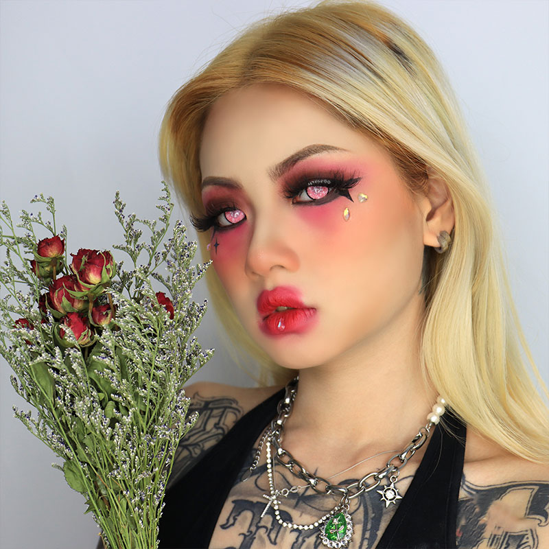 MYEYEBB Blind Coral Cosplay Colored Contact Lenses-MYEYEBB