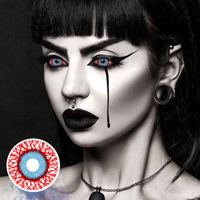 MYEYEBB Bloodshot Infected Zombie Sclera Cosplay Colored Contact Lenses