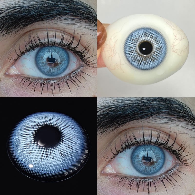 MYEYEBB Unspoken Mirage Blue Prescription Men Colored Contact Lenses