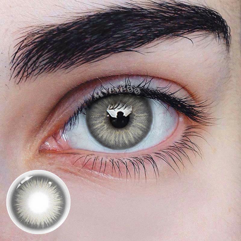 MYEYEBB Y2K Boho Grey Prescription Men Colored Contact Lenses