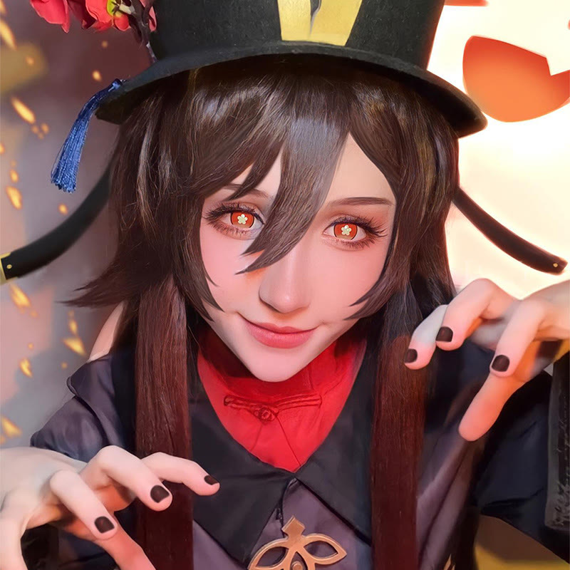 MYEYEBB Blind Hutao Red Cosplay Colored Contact Lenses-MYEYEBB