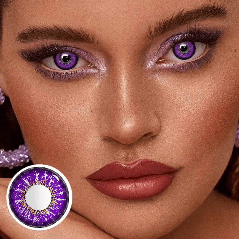 MYEYEBB Genshin Impact Purple Prescription Cosplay Colored Contact Lenses