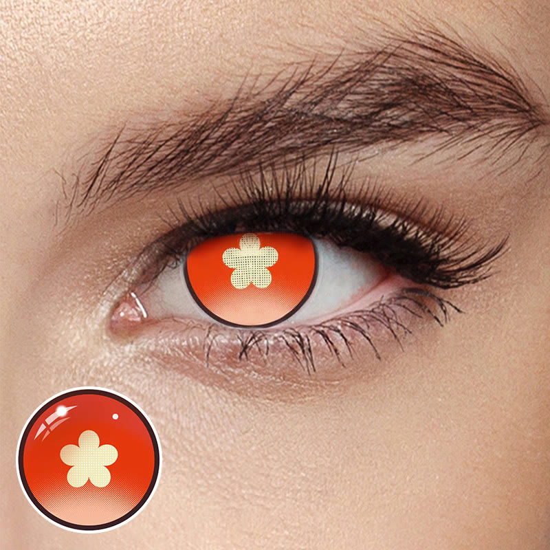 MYEYEBB Blind Hutao Red Cosplay Colored Contact Lenses