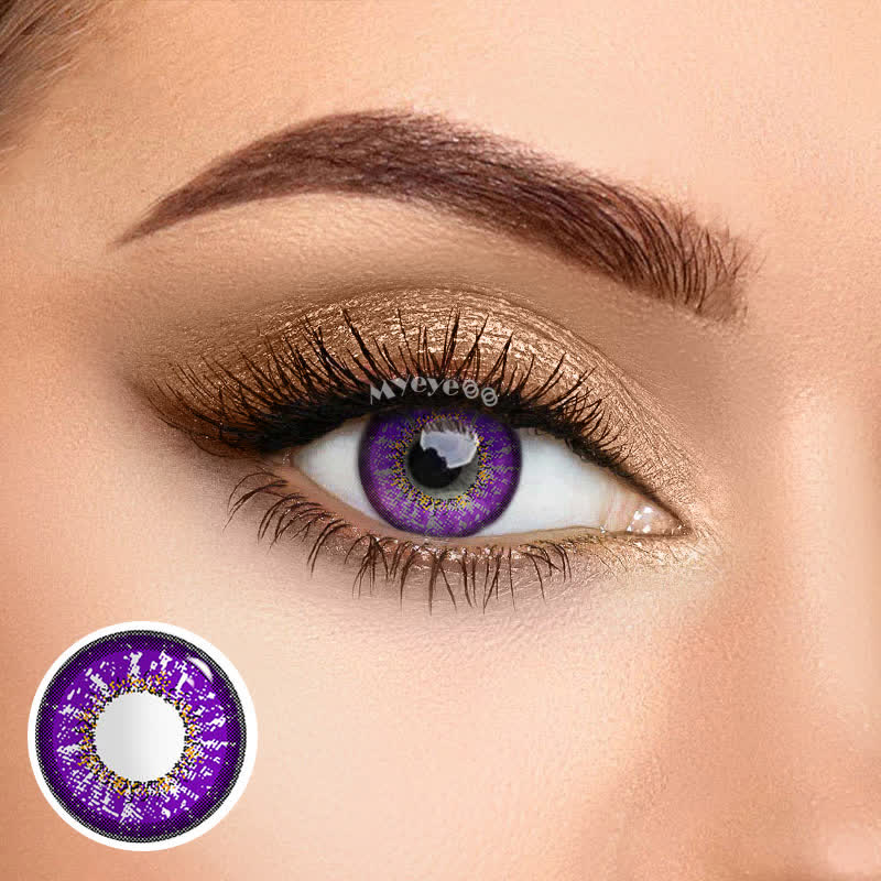 MYEYEBB Purple Prescription Cosplay Colored Contact Lenses