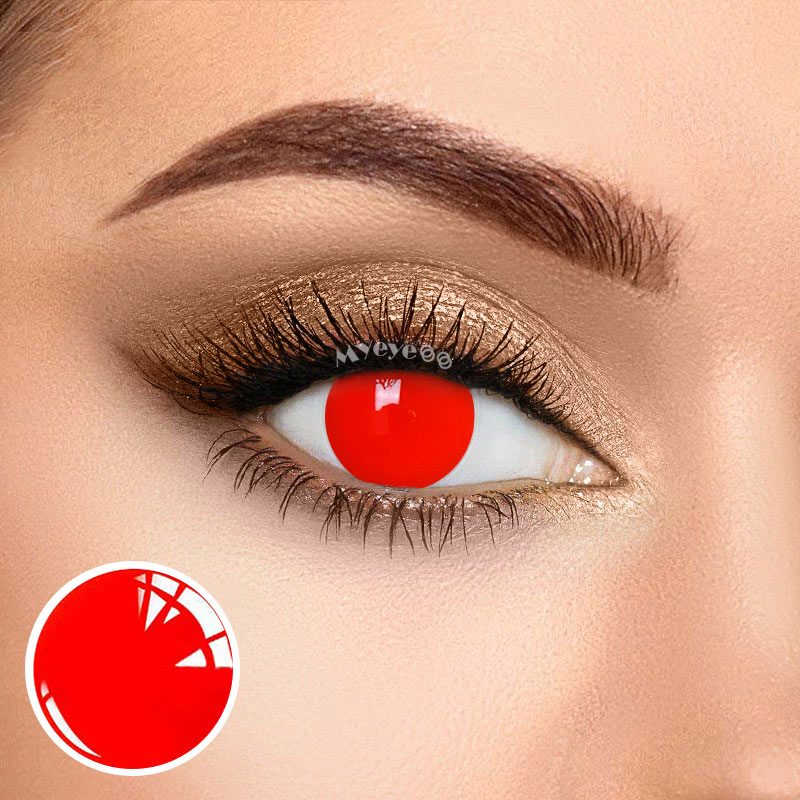 MYEYEBB Blind Red Mini Sclera Cosplay Colored Contact Lenses