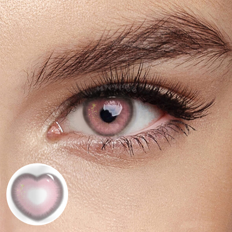 MYEYEBB Tiktok Sweet Heart Pink Brown Colored Contact Lenses-MYEYEBB