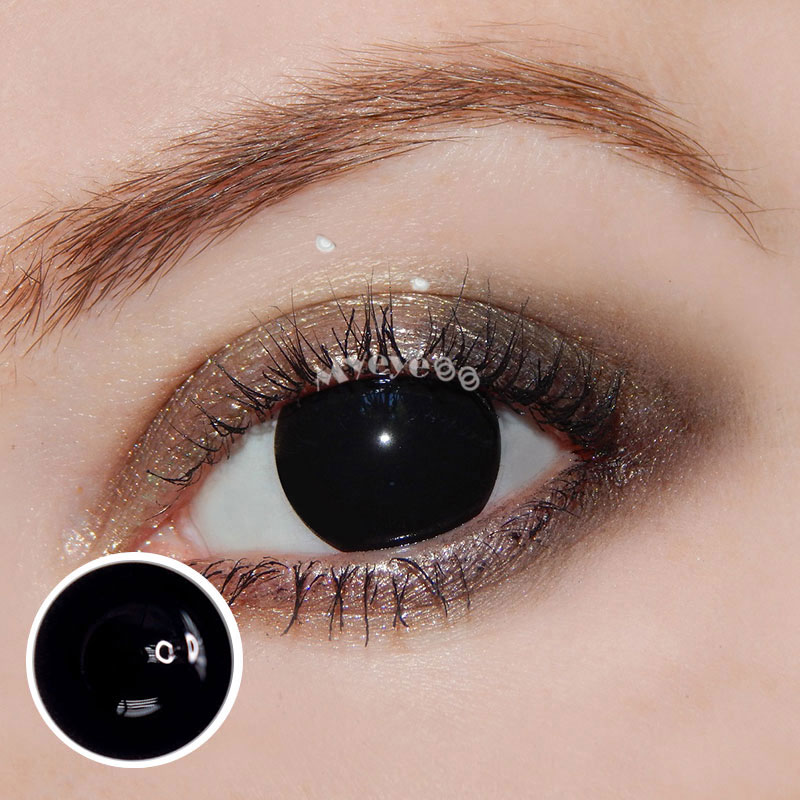 MYEYEBB Blind Black Mini Sclera Cosplay Colored Contact Lenses