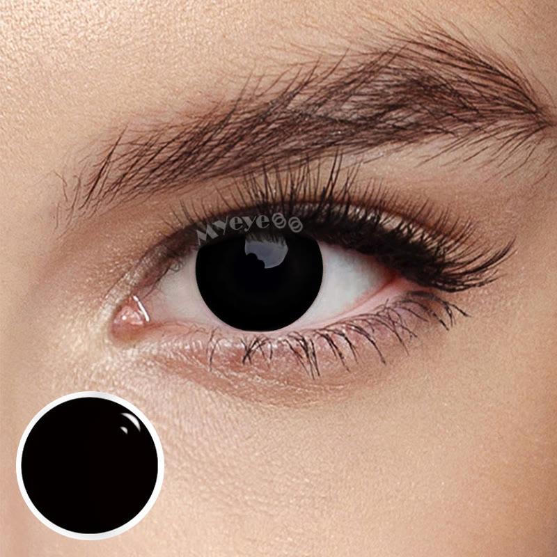 MYEYEBB Blind Black Mini Sclera Cosplay Colored Contact Lenses