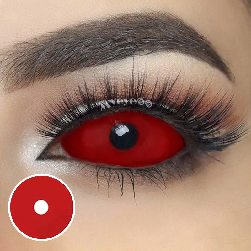 MYEYEBB Red Sclera Cosplay Colored Contact Lenses