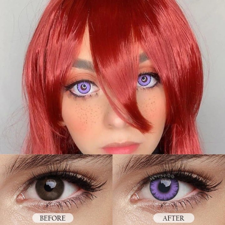 MYEYEBB Miracle TimesII Purple Prescription Cosplay Colored Contact Lenses