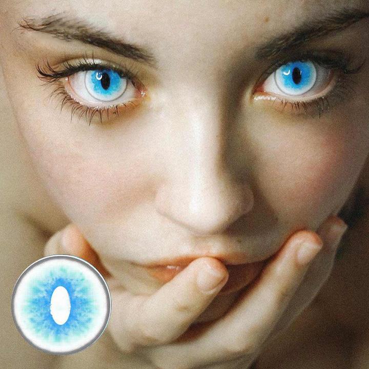 MYEYEBB Blind Ragdoll Cat Blue Prescription Cosplay Colored Contact Lenses