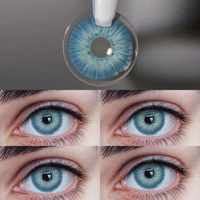 MYEYEBB New York III Blue Prescription Colored Contact Lenses