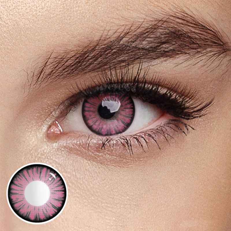 MYEYEBB Miracle Times Rose Red Cosplay Colored Contact Lenses-MYEYEBB