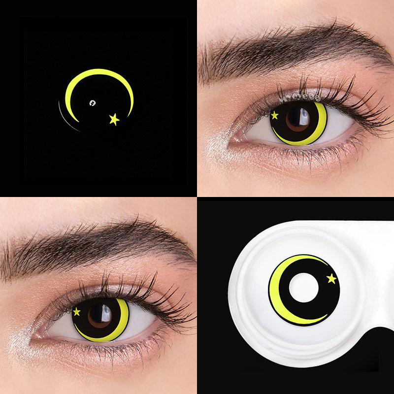 MYEYEBB Moon Star Yellow Cosplay Colored Contact Lenses-MYEYEBB