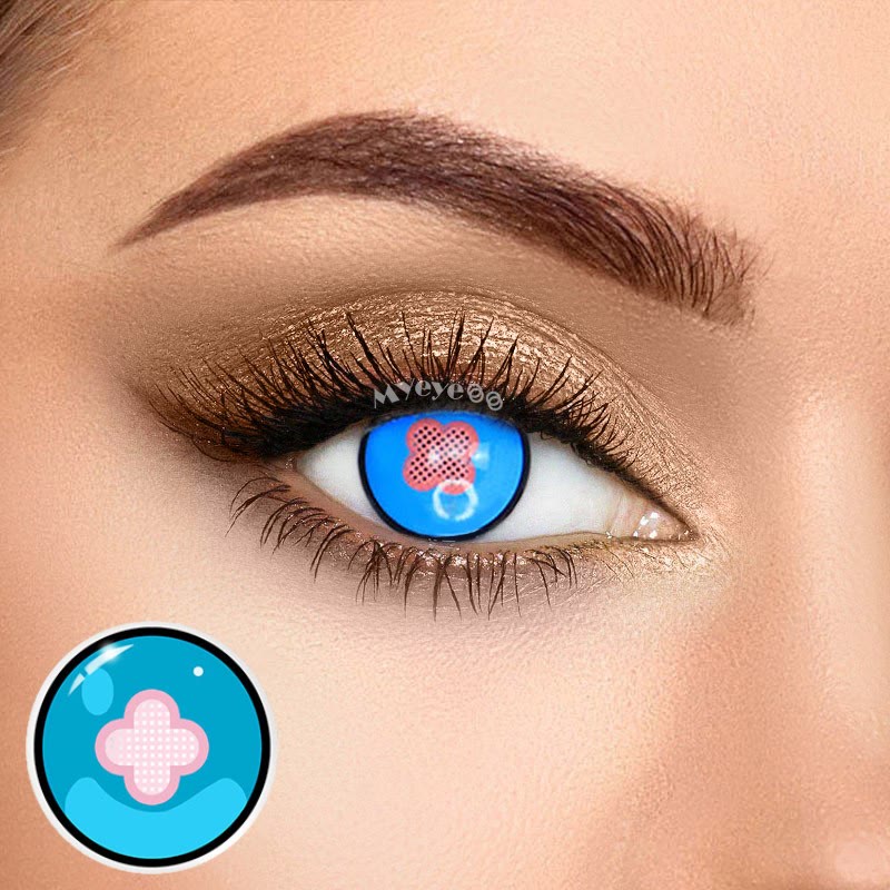 MYEYEBB Blind Hibana Blue Cosplay Colored Contact Lenses