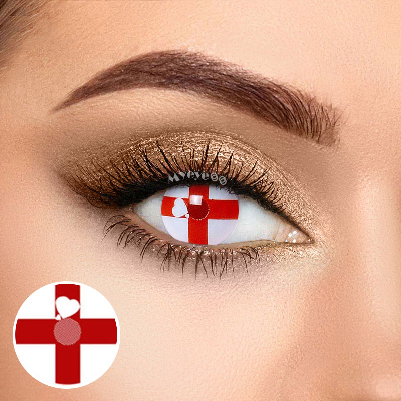 MYEYEBB Blind Red Cross Colored Contact Lenses