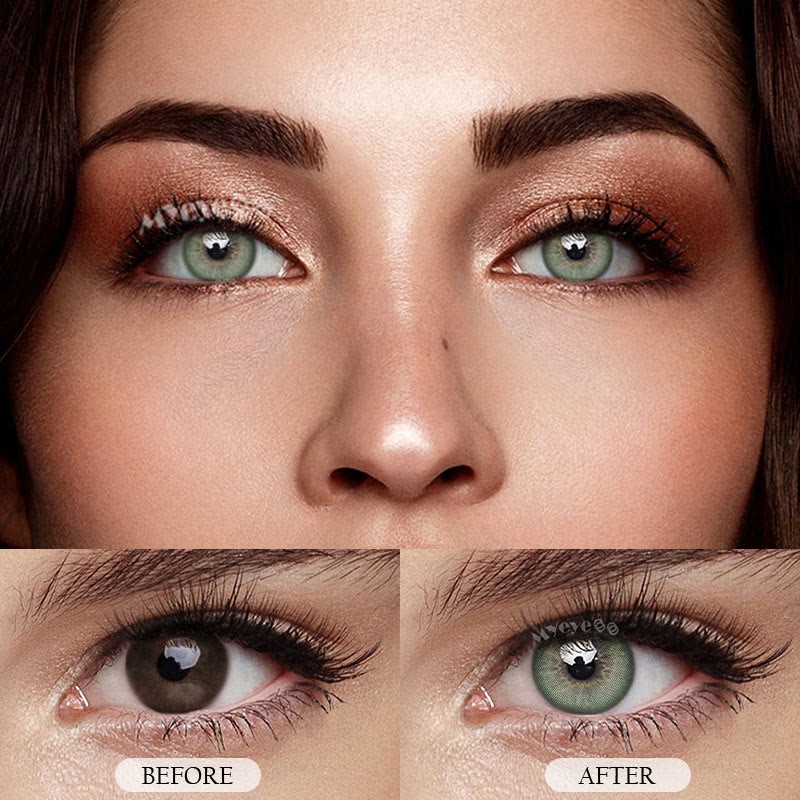 MYEYEBB Dream Bubble Green prescription Colored Contact Lenses