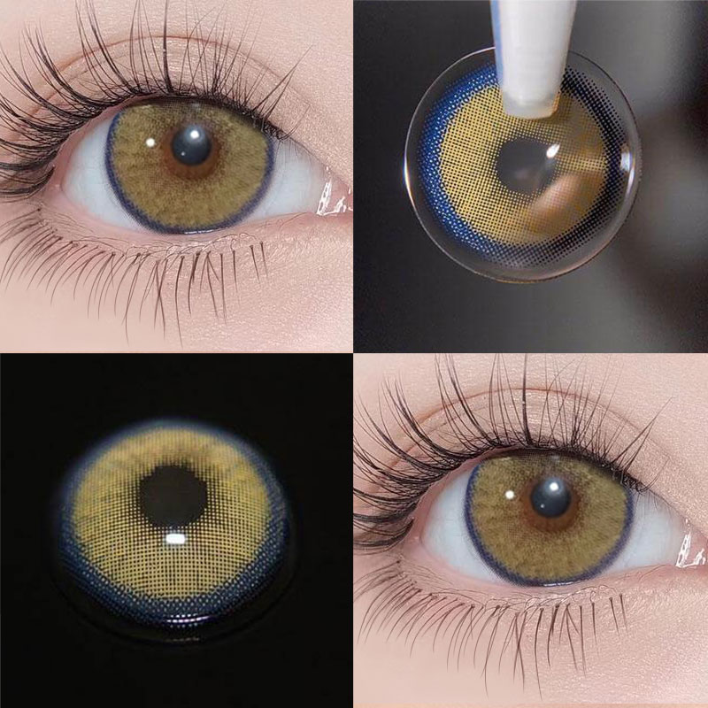 MYEYEBB Neala Yellow Brown Prescription Colored Contact Lenses