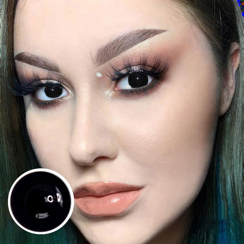 MYEYEBB Blind Black Mini Sclera Cosplay Colored Contact Lenses