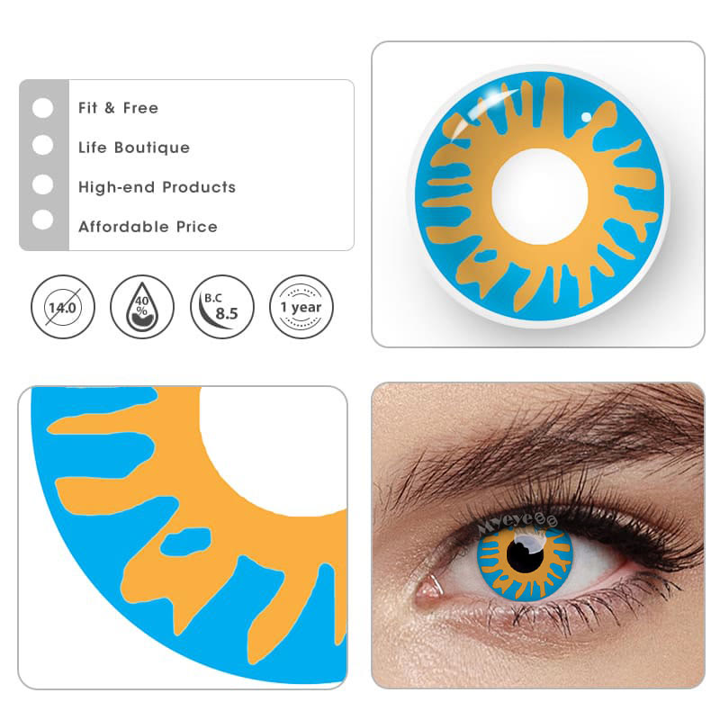 MYEYEBB Van Gogh Bloom Prescription Cosplay Colored Contact Lenses -MYEYEBB