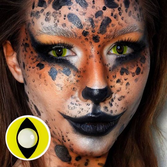 MYEYEBB Yellow Cat Eyes Cosplay Colored Contact Lenses