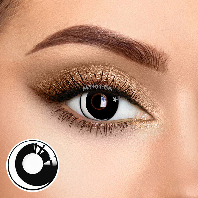 MYEYEBB Blind Moon Star White Cosplay Colored Contact Lenses