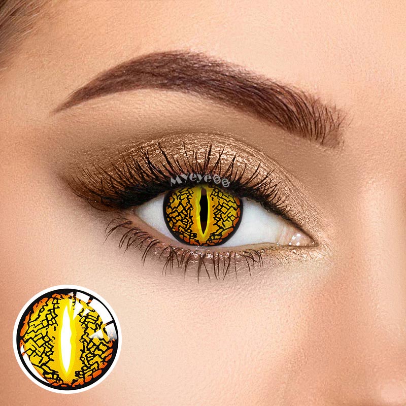 MYEYEBB Blind Lizard Eye Brown Cosplay Colored Contact Lenses