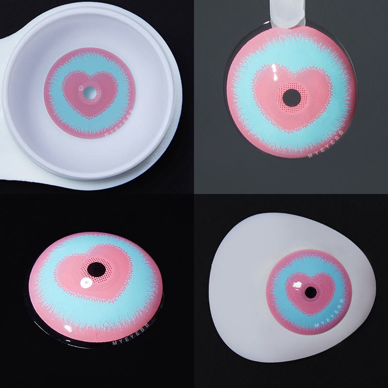 MYEYEBB Blind Minecraft Green Pink Prescription Cosplay Colored Contact