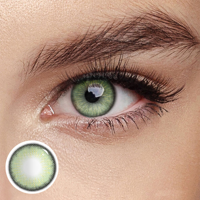 MYEYEBB Nowhere S37 Green Prescription Colored Contact Lenses