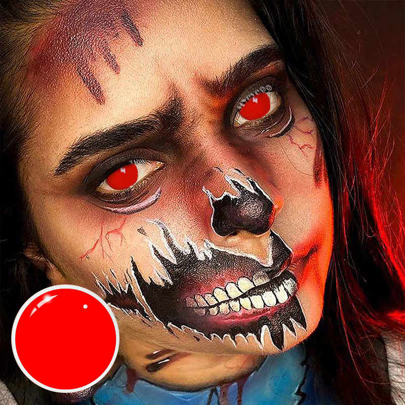 MYEYEBB Blind Red Mini Sclera Cosplay Colored Contact Lenses-MYEYEBB
