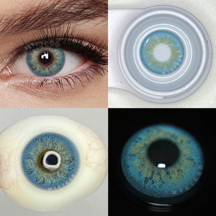 MYEYEBB Russian Girl Blue Prescription Colored Contact Lenses