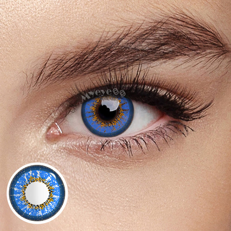 MYEYEBB Genshin Impact Blue Prescription Cosplay Colored Contact Lenses-MYEYEBB