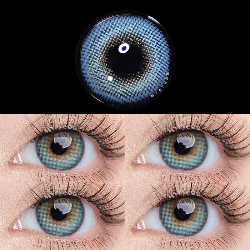 MYEYEBB Dream Bubble Blue prescription Colored Contact Lenses-MYEYEBB