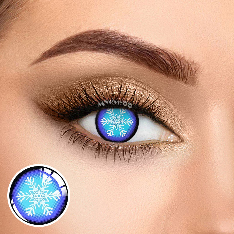MYEYEBB Blind Snowflake Colored Contact Lenses Contacts