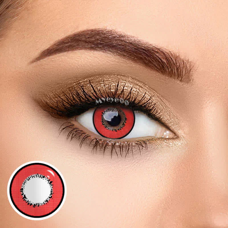 MYEYEBB Elements Red Prescription Cosplay Colored Contact Lenses -MYEYEBB