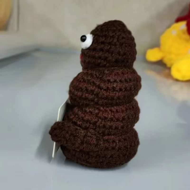 Unique Crochet Poo With Positive Quote, Handmade Funny Gift for