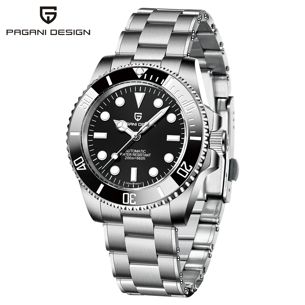PAGANI DESIGN Submariner Men's Mechanical Watches Stainless Steel Waterproof 200M Automatic Watch Super Luminous Sapphire Glass Men's Watch