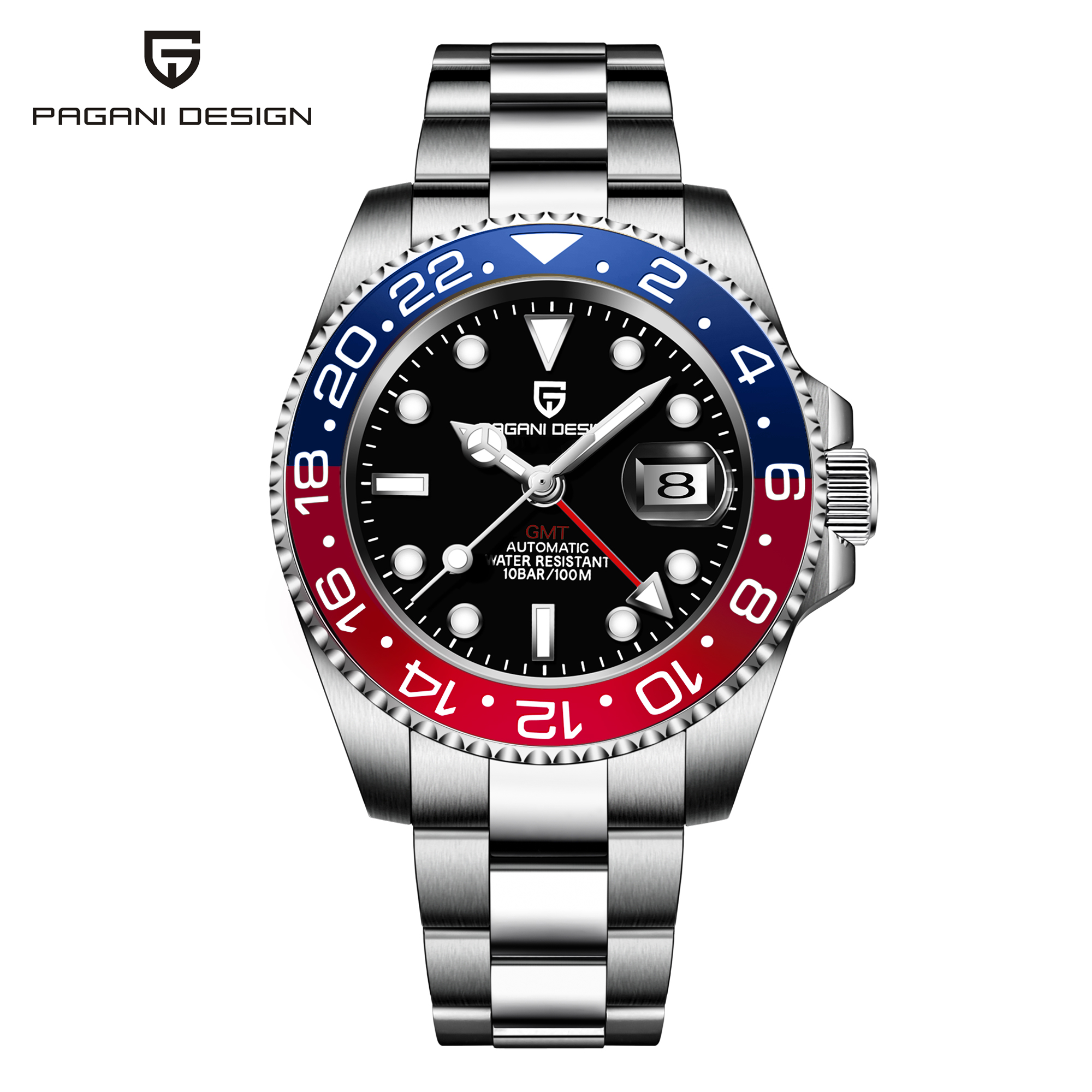 PAGANI DESIGN GMT Watch PD-1662 Men's Automatic Watch Sapphire Glass M