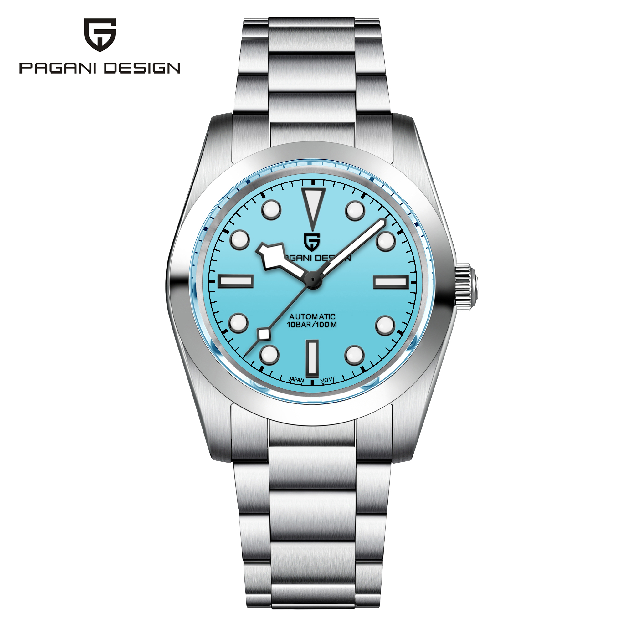 New PAGANI DESIGN 36MM Tiffany Blue Snowflake Pointer Mechanical Men Wristwatches Luxury Sapphire Glass NH35 Movement Automatic Watch for Men/Perfect Gift