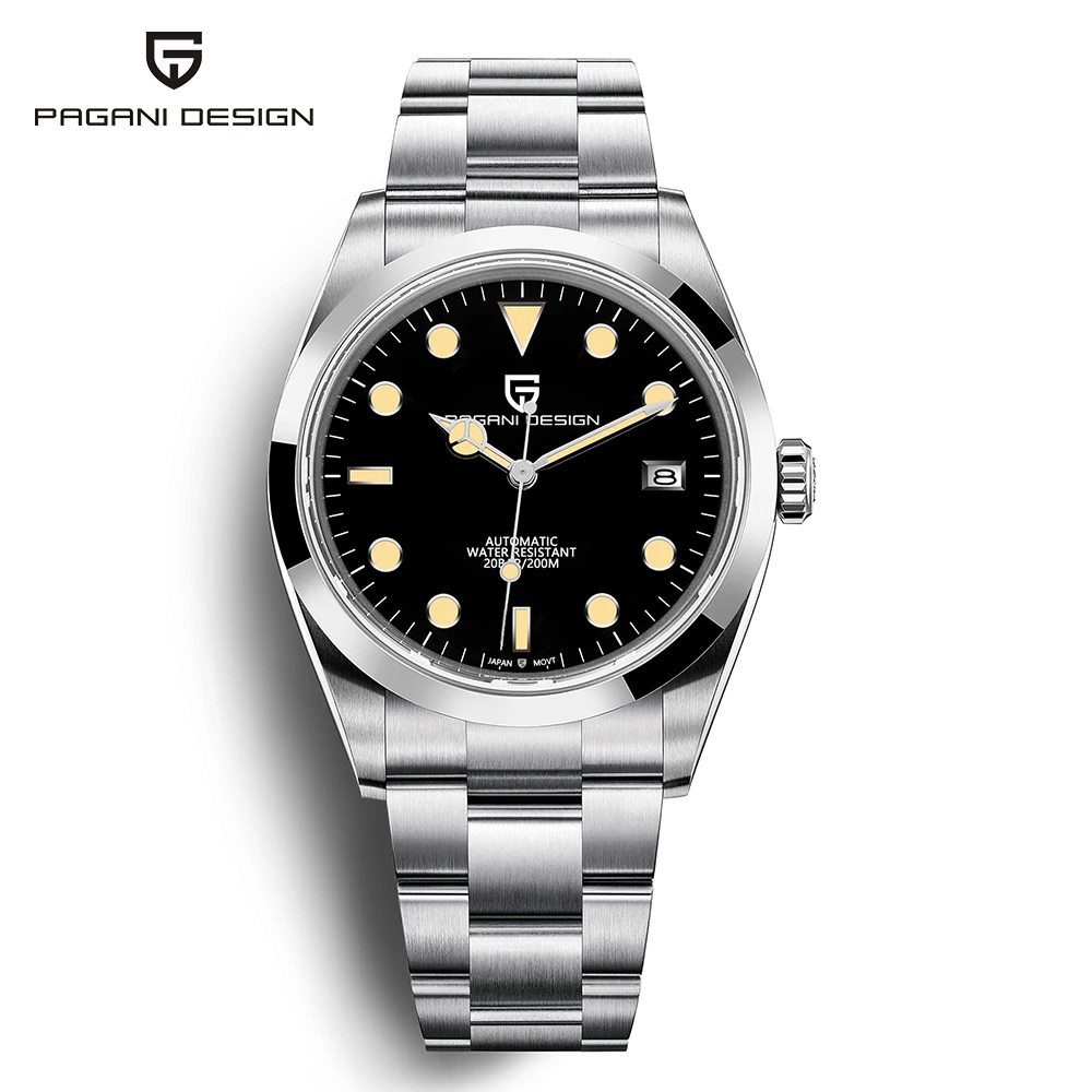 PAGANI DESIGN New Stainless Steel Men's Mechanical Watches Luxury Sapphire Glass Automatic Watch Waterproof 200M Men's Sports Watch