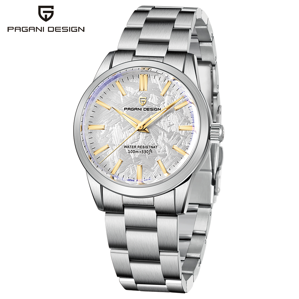 2022 Pagani Design New Men Quartz WatchesTop Brand Sapphire Glass AR Coated Watch100M Waterproof Stainless Steel Watch for Men, White