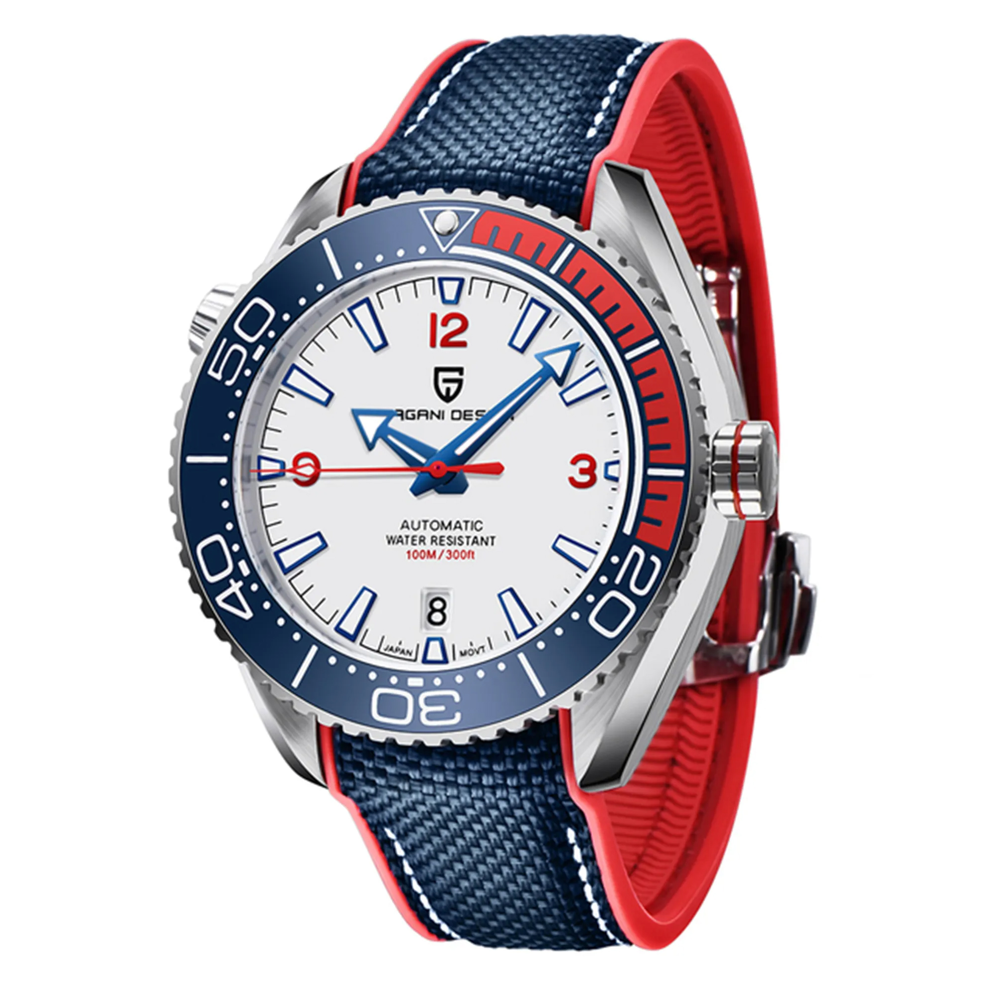 PAGANI DESIGN Men's Automatic Watch Ceramic Bezel Men's Mechanical Watch Waterproof 100M Genuine Leather Strap Men's Watch