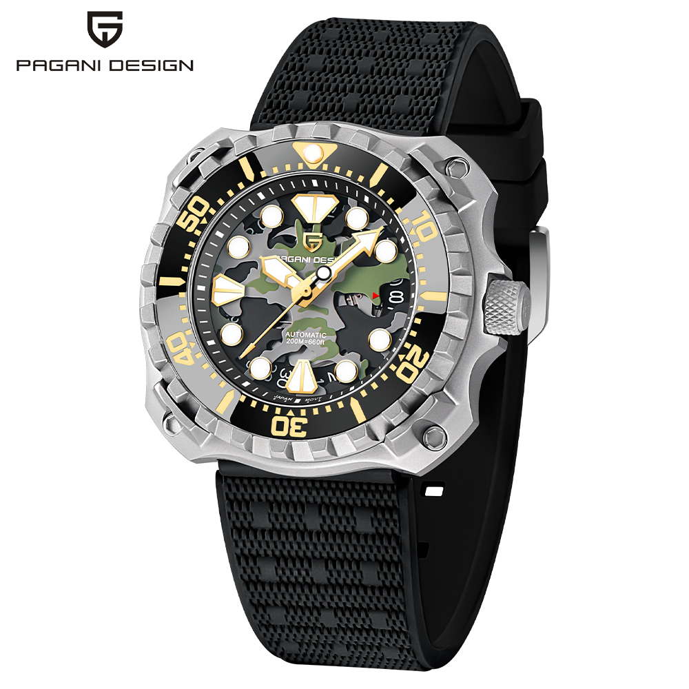 PAGANI DESIGN New Sapphire Glass Multipurpose Military Tactical Watch Titanium Alloy Waterproof 200M Men's Automatic Watches