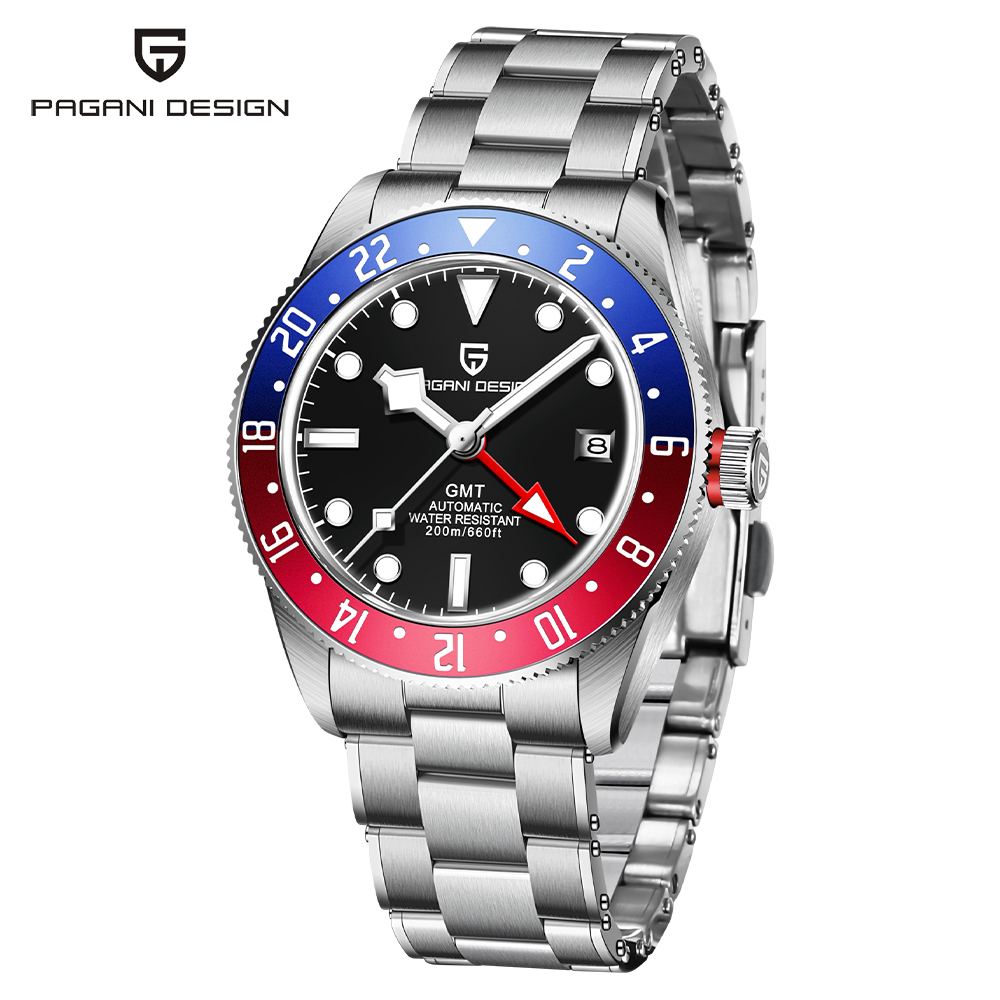 PAGANI DESIGN New BB58 GMT Mechanical Wristwatches Luxury Sapphire Glass Automatic watches Men