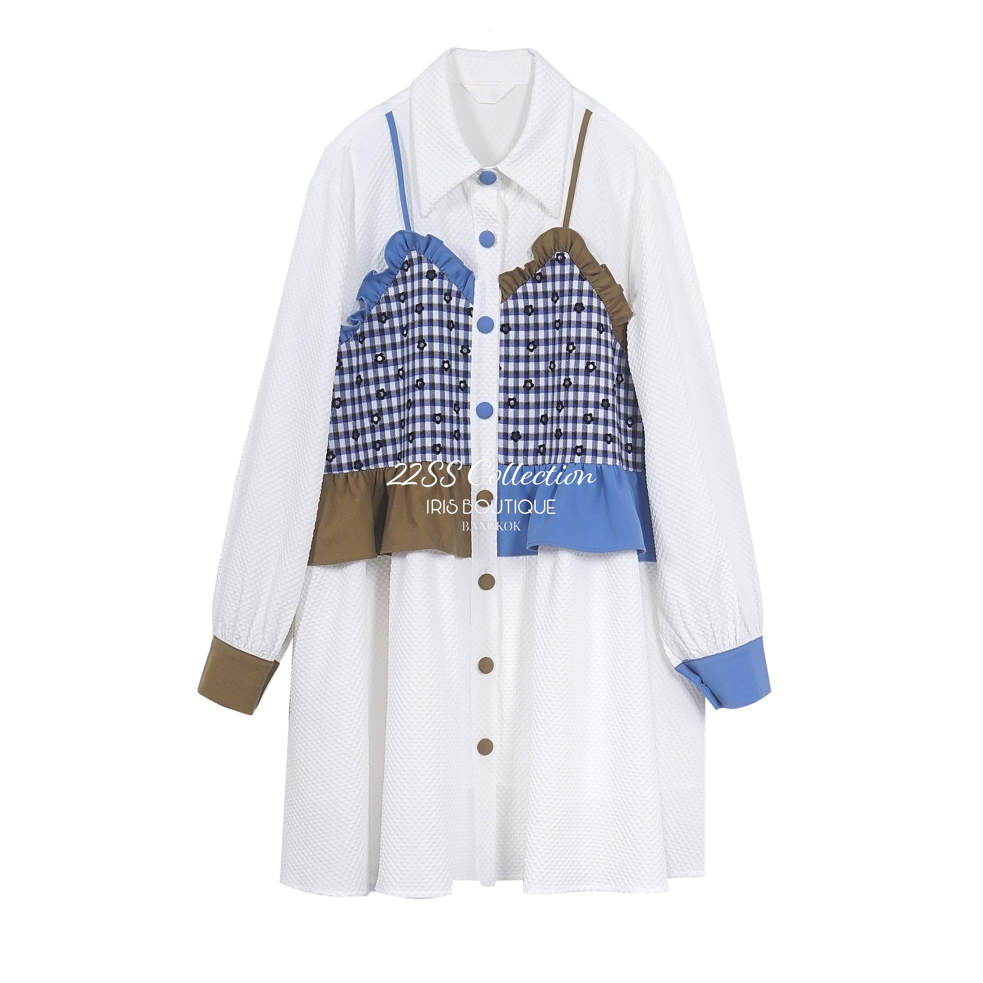 Iris Boutique IS2251195 22/SS Half summer shirt Dress-IRIS FASHION