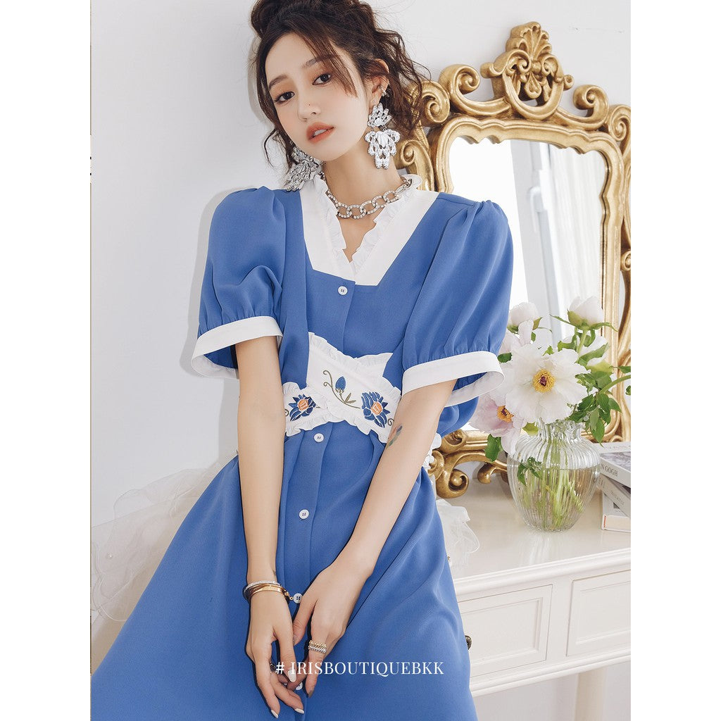 Iris Boutique ID089 Blue dearie dress-IRIS FASHION