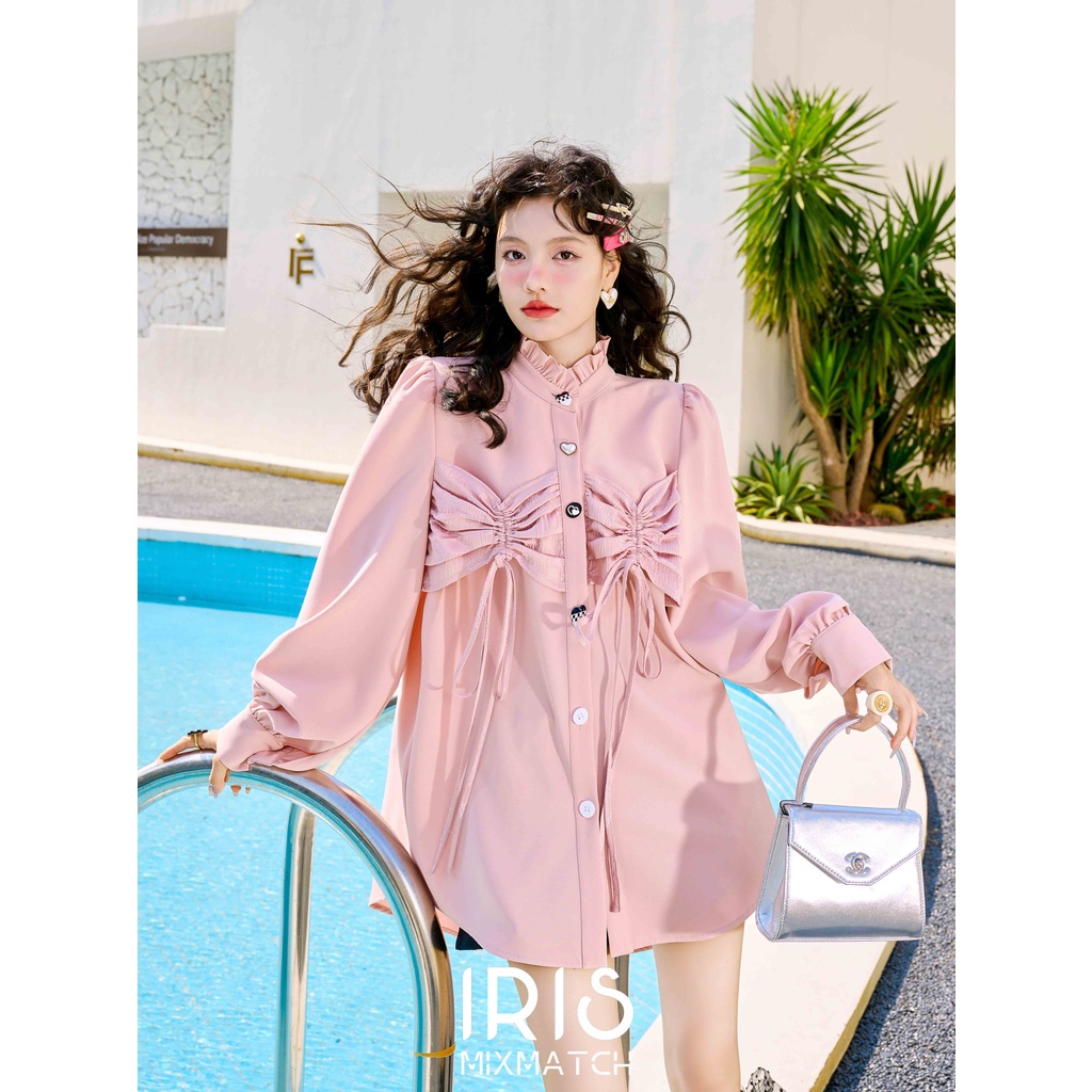 IRIS BOUTIQUE ID237936 pink dream shirt dress-IRIS FASHION