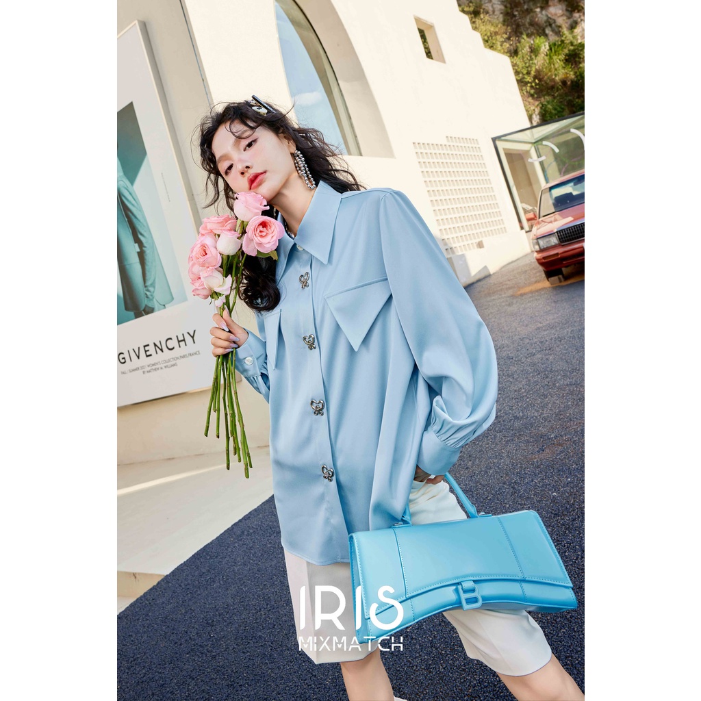 IRIS BOUTIQUE IS2351561 lightest sky shirt-IRIS FASHION
