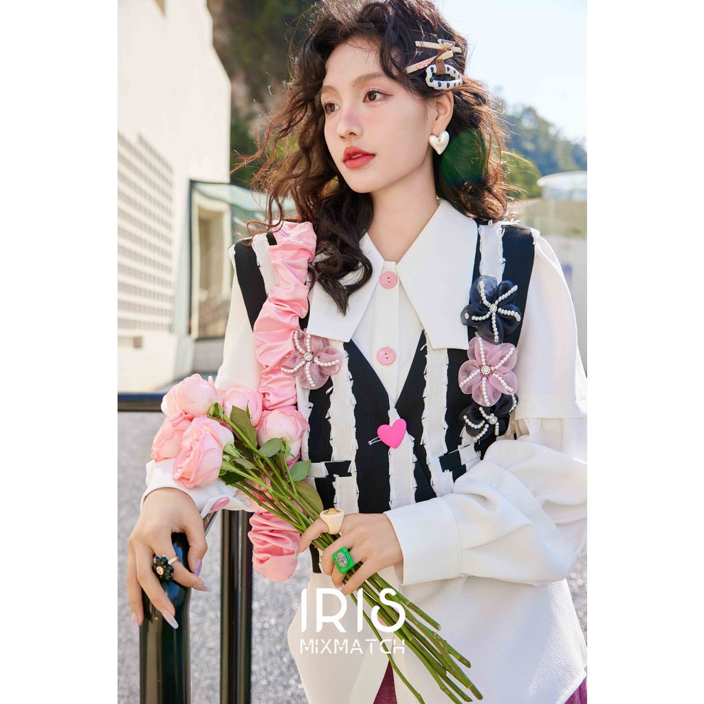 「สินค้าลิขสิทธิ์แท้」Iris Boutique IV2381389-IS2381388 Sakura vest-shirt เสื้อเชิ้ต-เสื้อกั๊ก