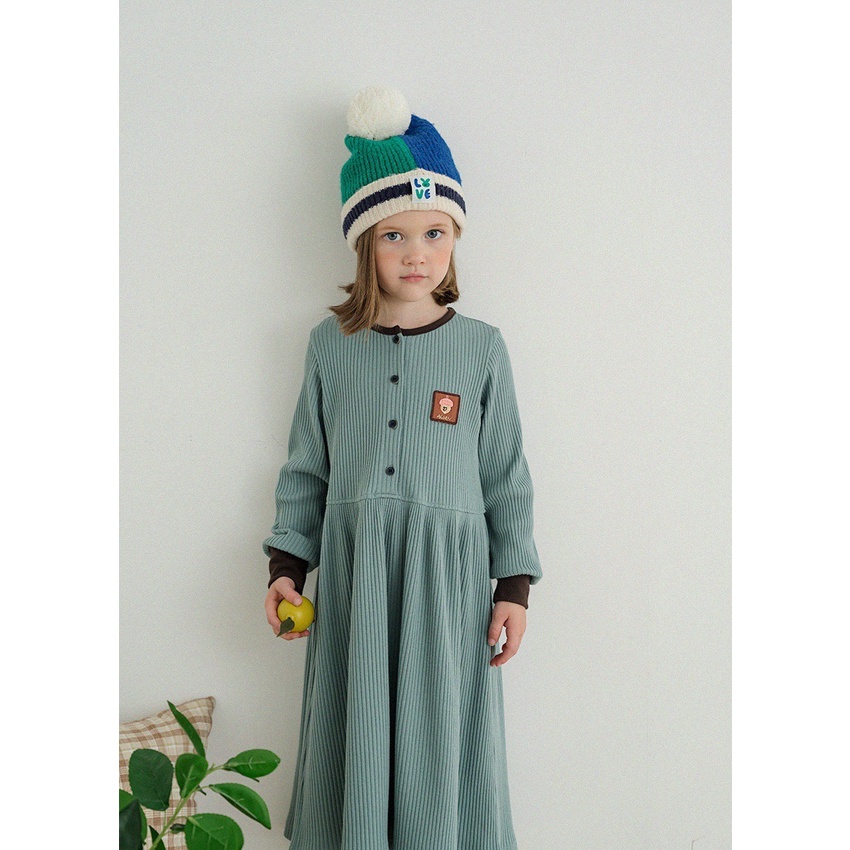 Iris kids IKV081107-IKD081107-IKH0811 Bear sweater vest/ bear blue dress